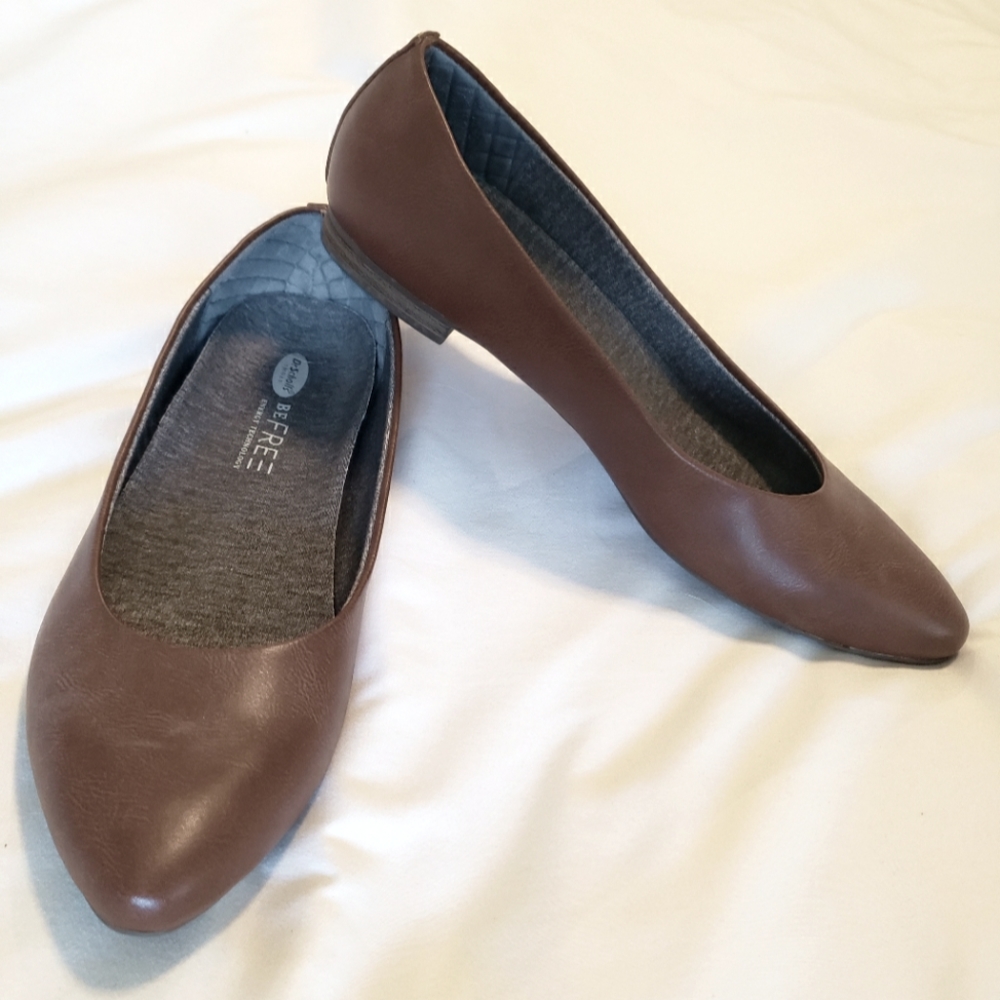 Dr Scholls brown flats